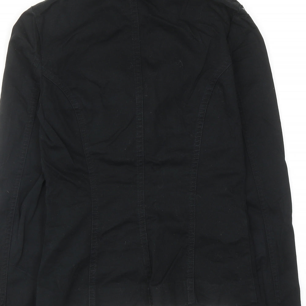 H&M Womens Black Jacket Size 6 Button