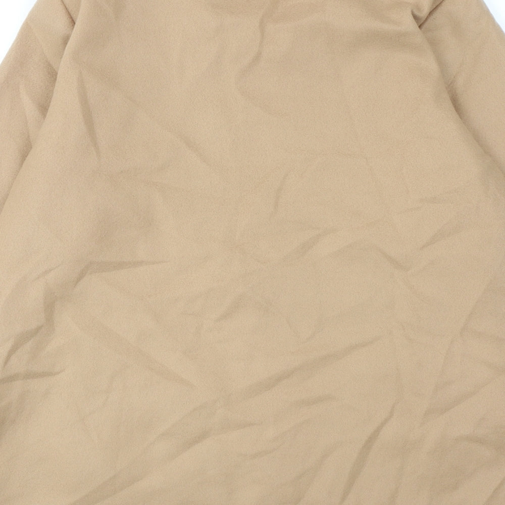 Neuville Womens Beige Overcoat Coat Size 14 Button