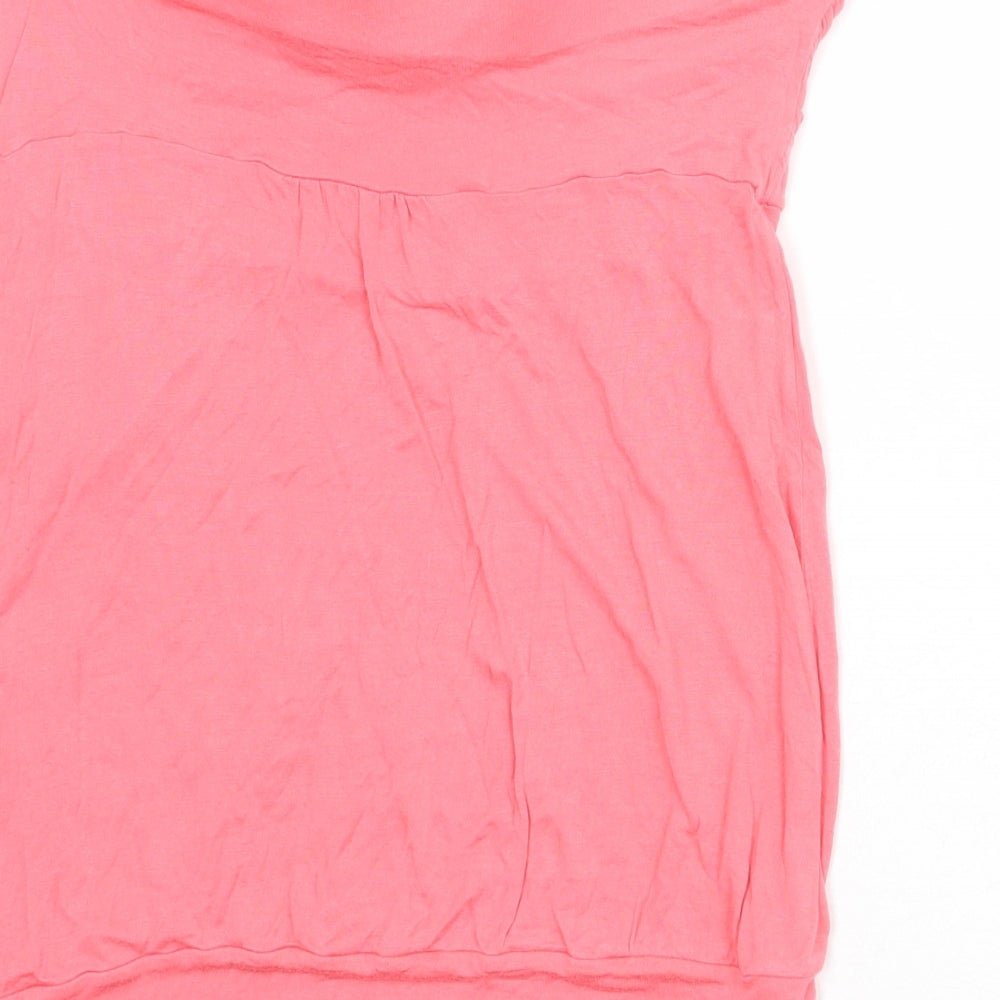 Warehouse Womens Pink Viscose Basic Blouse Size 16 Square Neck - Draped Detail Strapless
