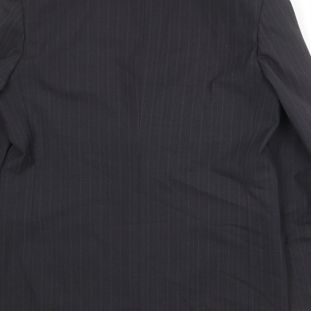 Marks & Spencer Mens Grey Striped Polyester Jacket Suit Jacket Size 42 Regular