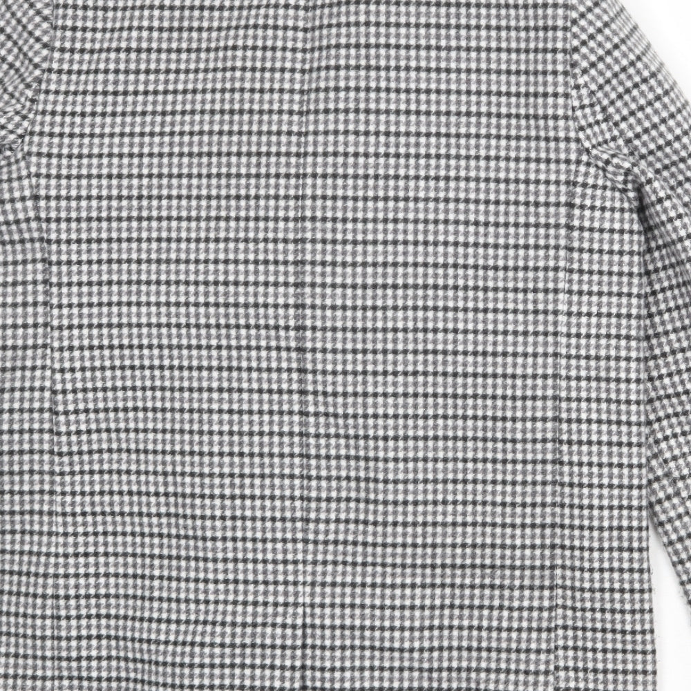 Marks & Spencer Womens Grey Geometric Jacket Blazer Size 14 Button
