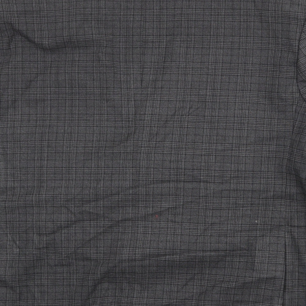 Marks & Spencer Mens Grey Plaid Polyester Jacket Suit Jacket Size 46 Regular