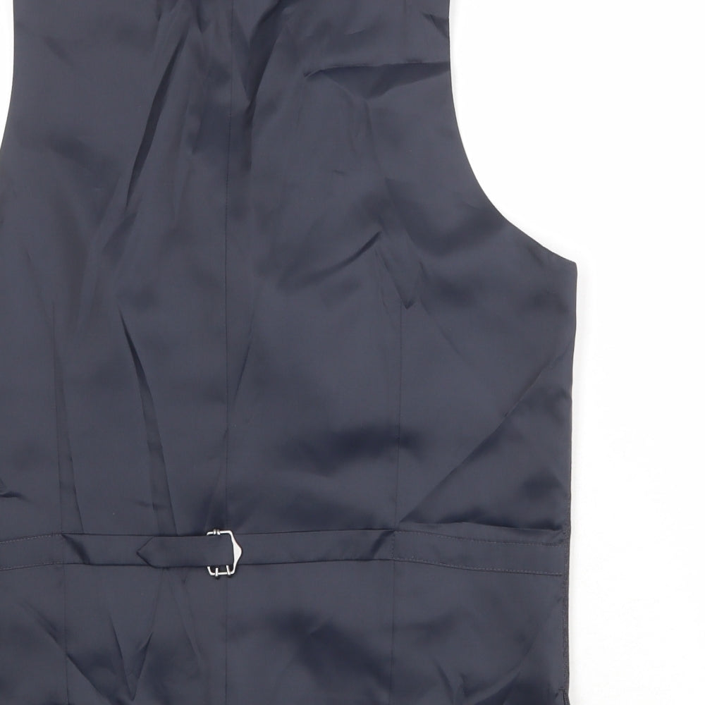 Marks & Spencer Mens Blue Polyester Jacket Suit Waistcoat Size 42 Regular
