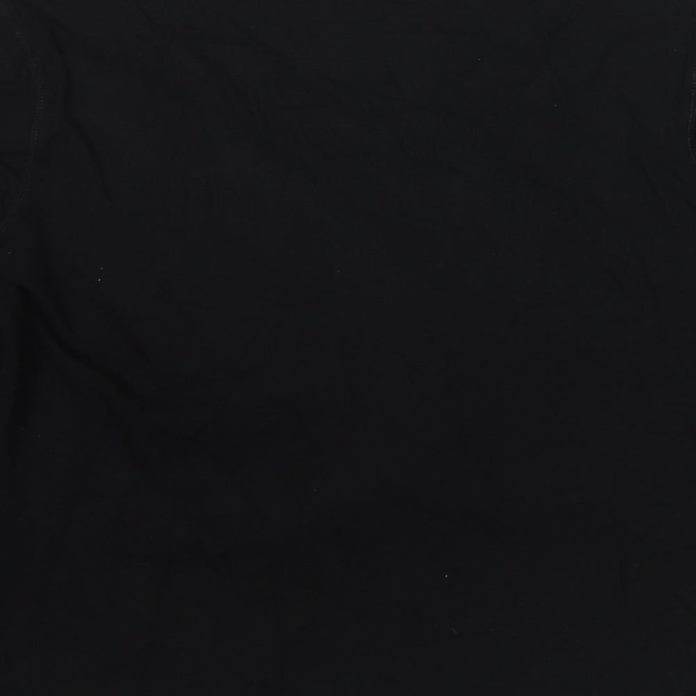 Linea Womens Black Viscose Basic Blouse Size L Scoop Neck - Mock Cardigan Top