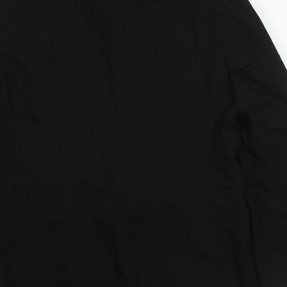 River Island Mens Black Striped Polyester Jacket Suit Jacket Size 42 Regular
