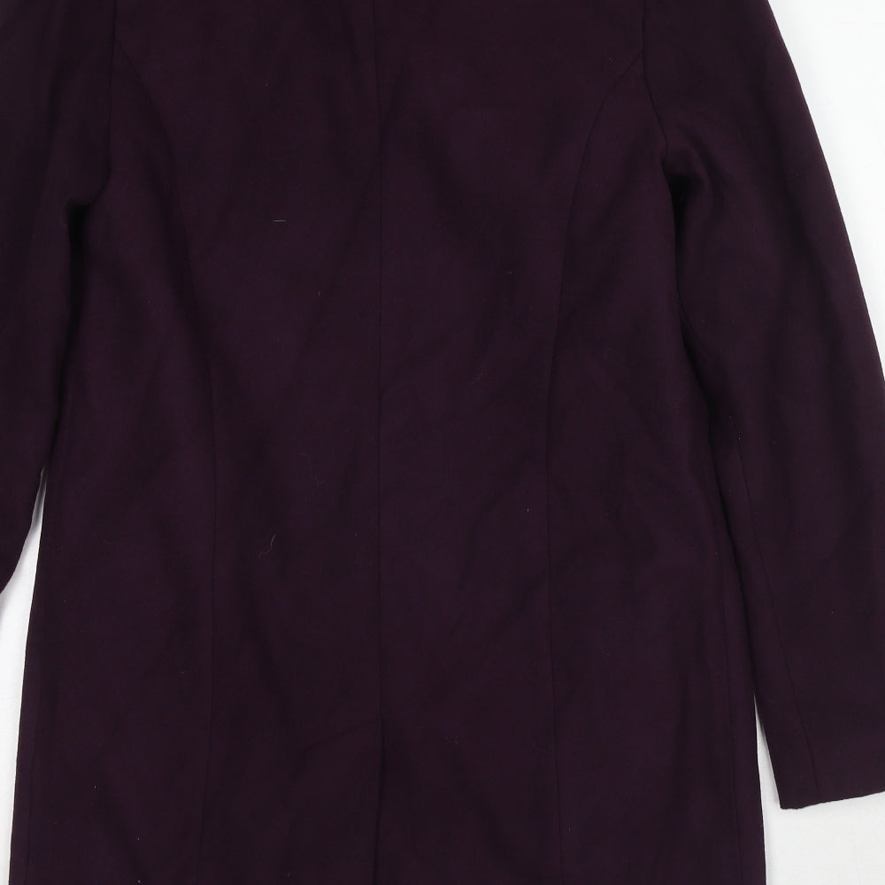 Marks & Spencer Womens Purple Overcoat Coat Size 10 Zip