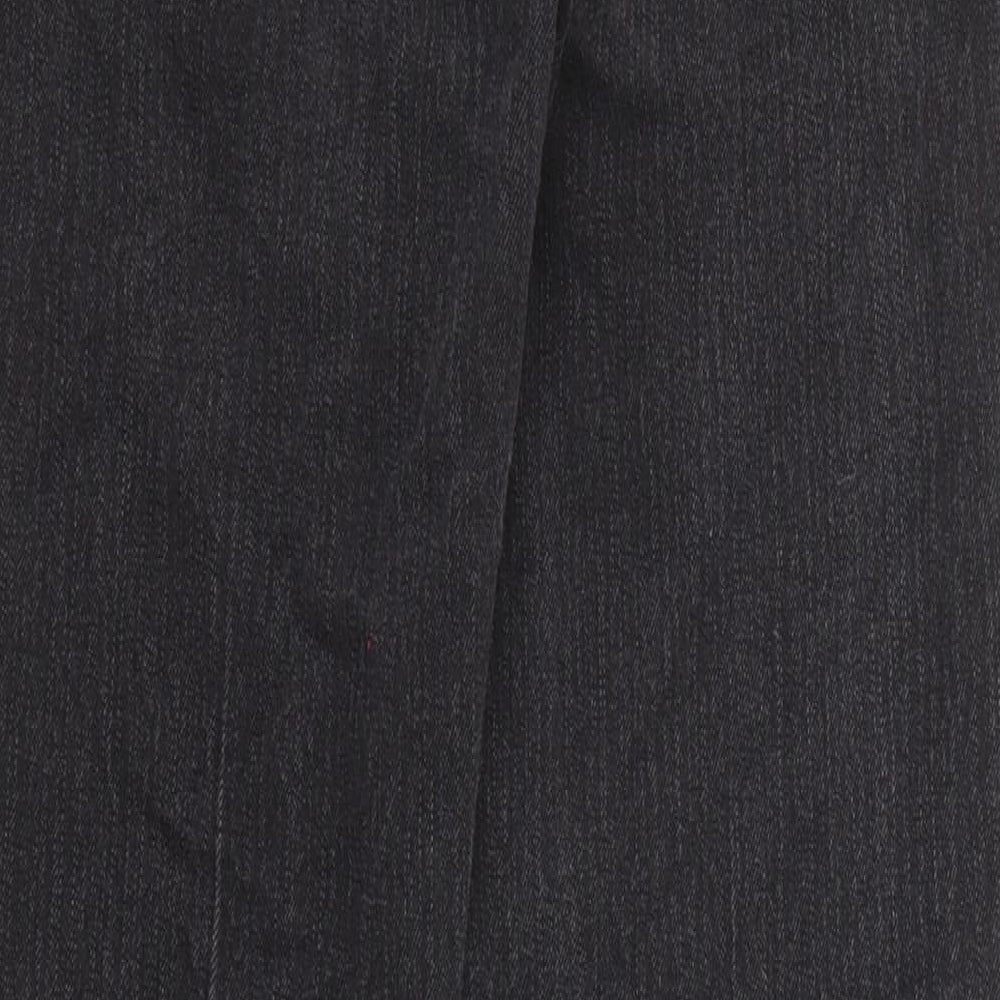 Jones New York Womens Black Cotton Straight Jeans Size 10 Regular Zip