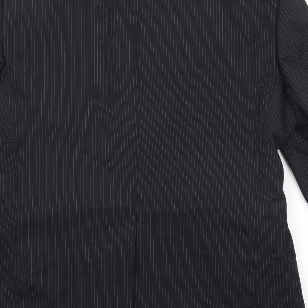 Marks & Spencer Mens Black Striped Wool Jacket Suit Jacket Size 40 Regular