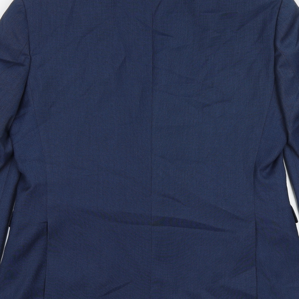 Burton Mens Blue Polyester Jacket Suit Jacket Size 38 Regular
