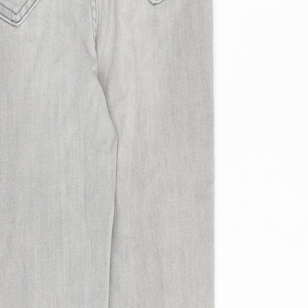 Marks & Spencer Womens Grey Cotton Skinny Jeans Size 6 Slim Zip