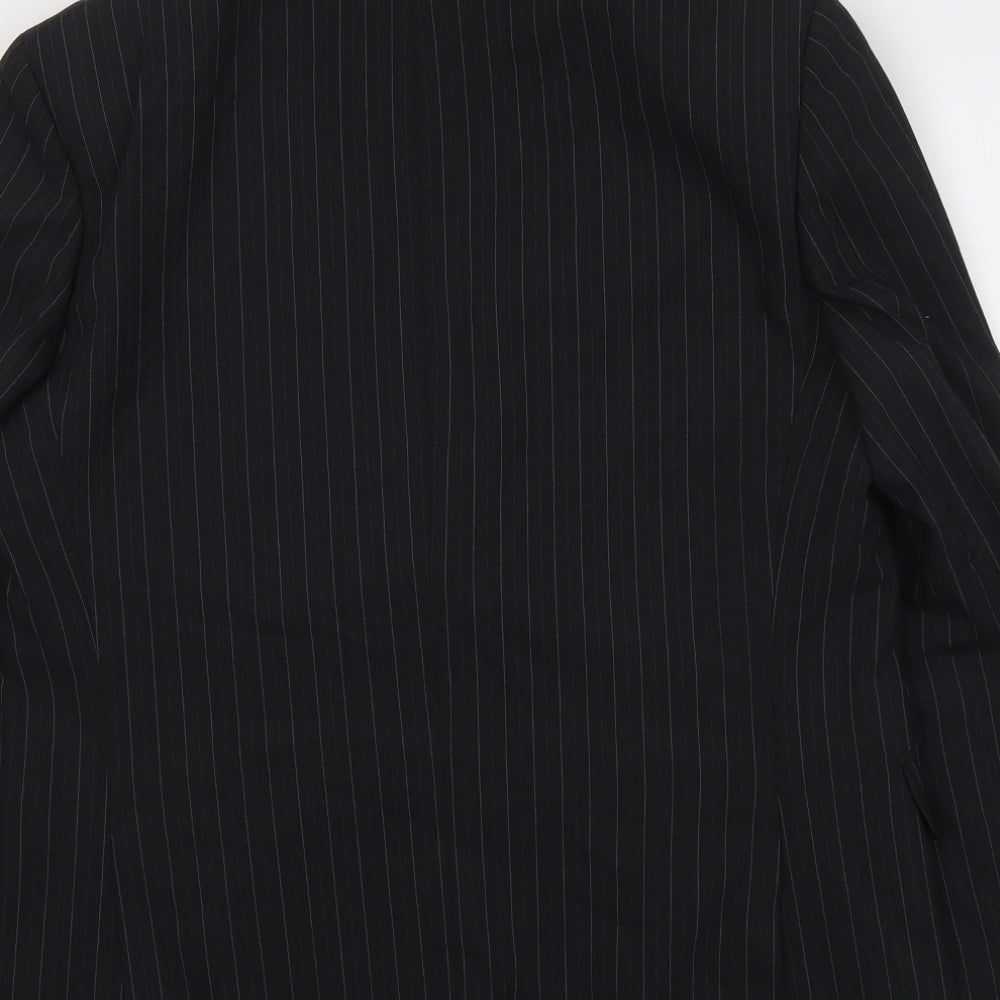 Marks & Spencer Mens Grey Striped Polyester Jacket Suit Jacket Size 42 Regular