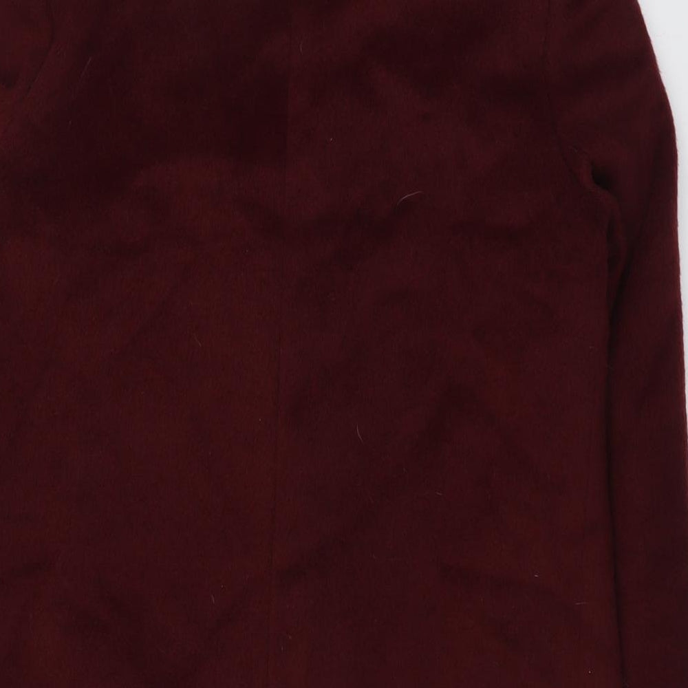 New Look Womens Red Overcoat Coat Size 10 Zip