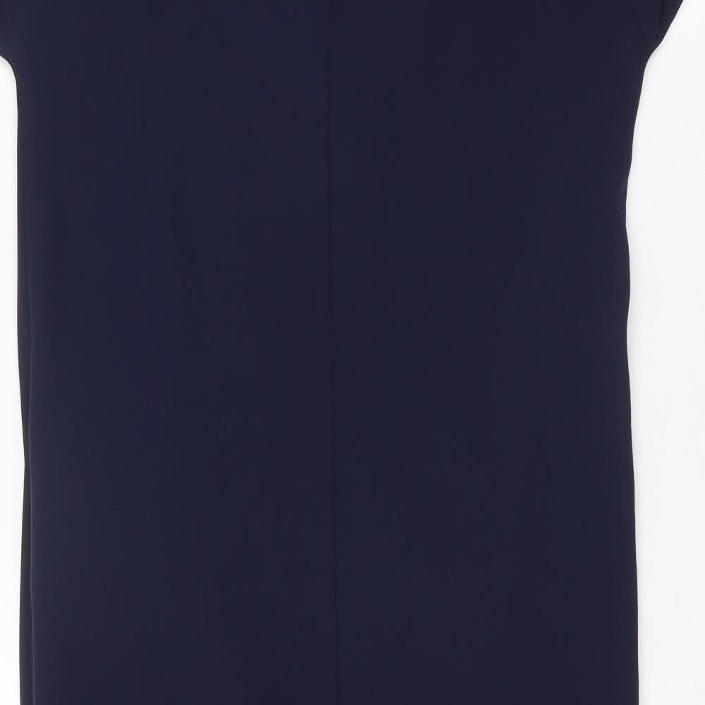 Finery Womens Blue Polyester Sheath Size 6 V-Neck Tie
