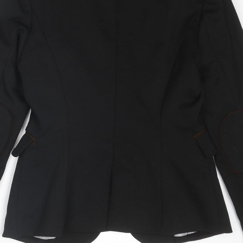Attentif Womens Black Polyester Jacket Suit Jacket Size 10
