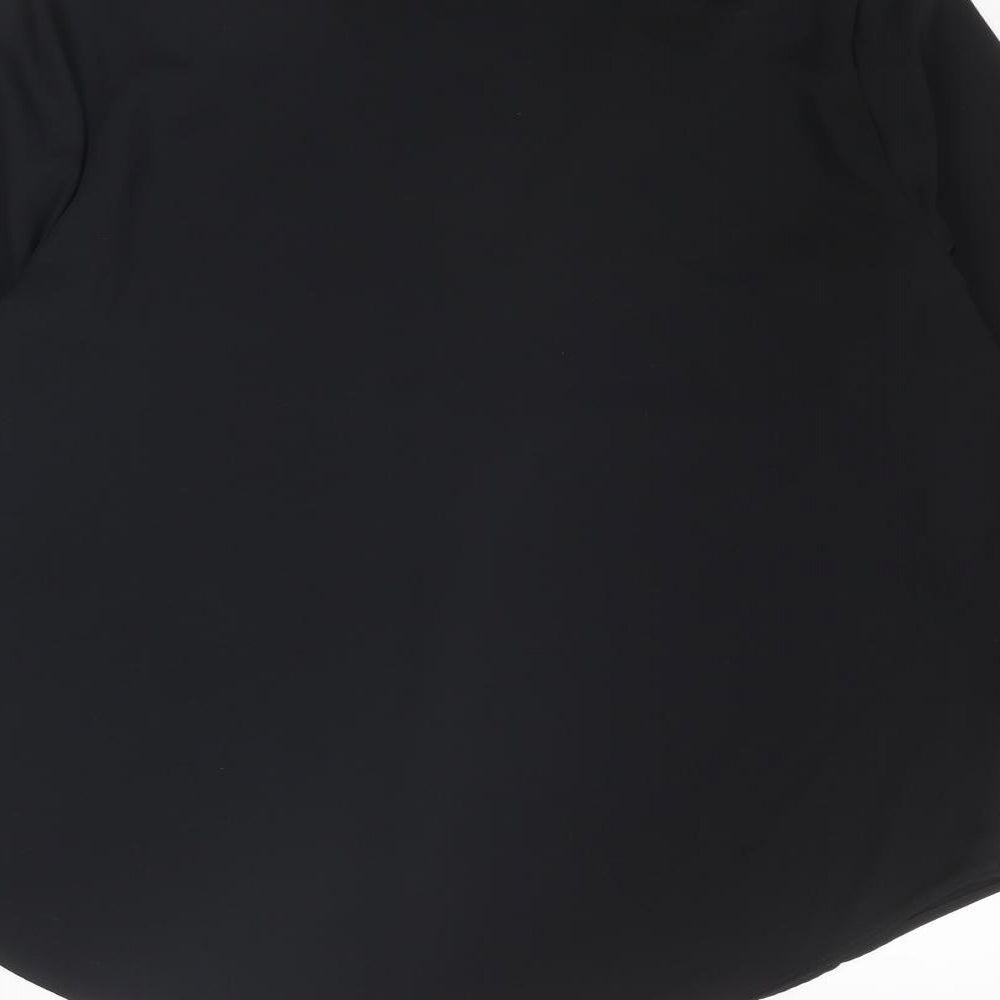 Zara Womens Black Polyester Basic Blouse Size S V-Neck