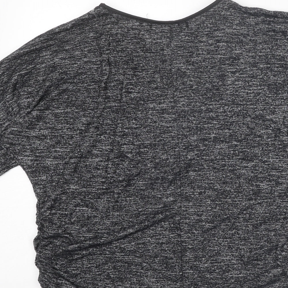 Mela London Womens Grey V-Neck Polyester Pullover Jumper Size M