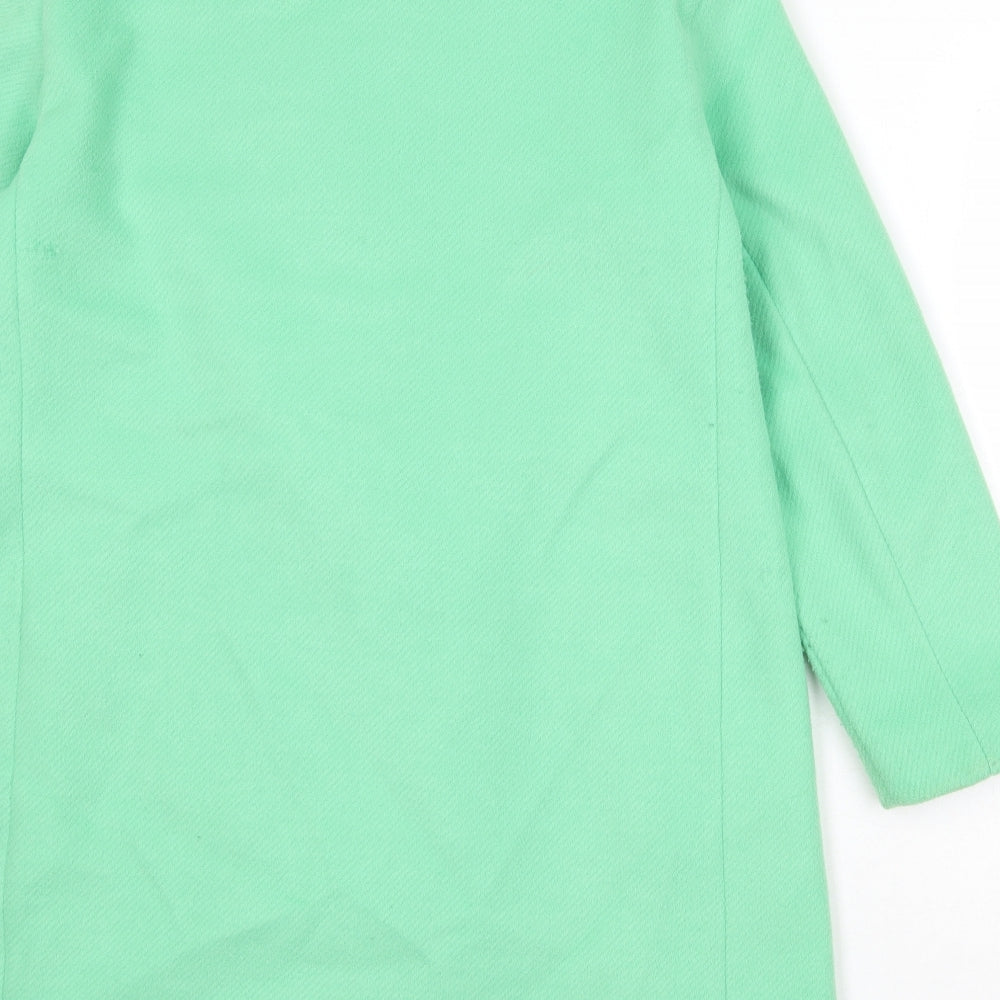 Marks & Spencer Womens Green Overcoat Coat Size 12 Button