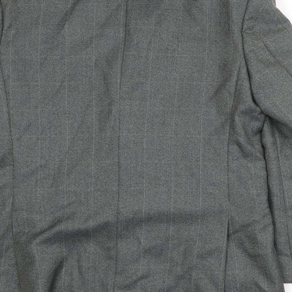 Periscope Mens Green Check Polyester Jacket Suit Jacket Size 44 Regular