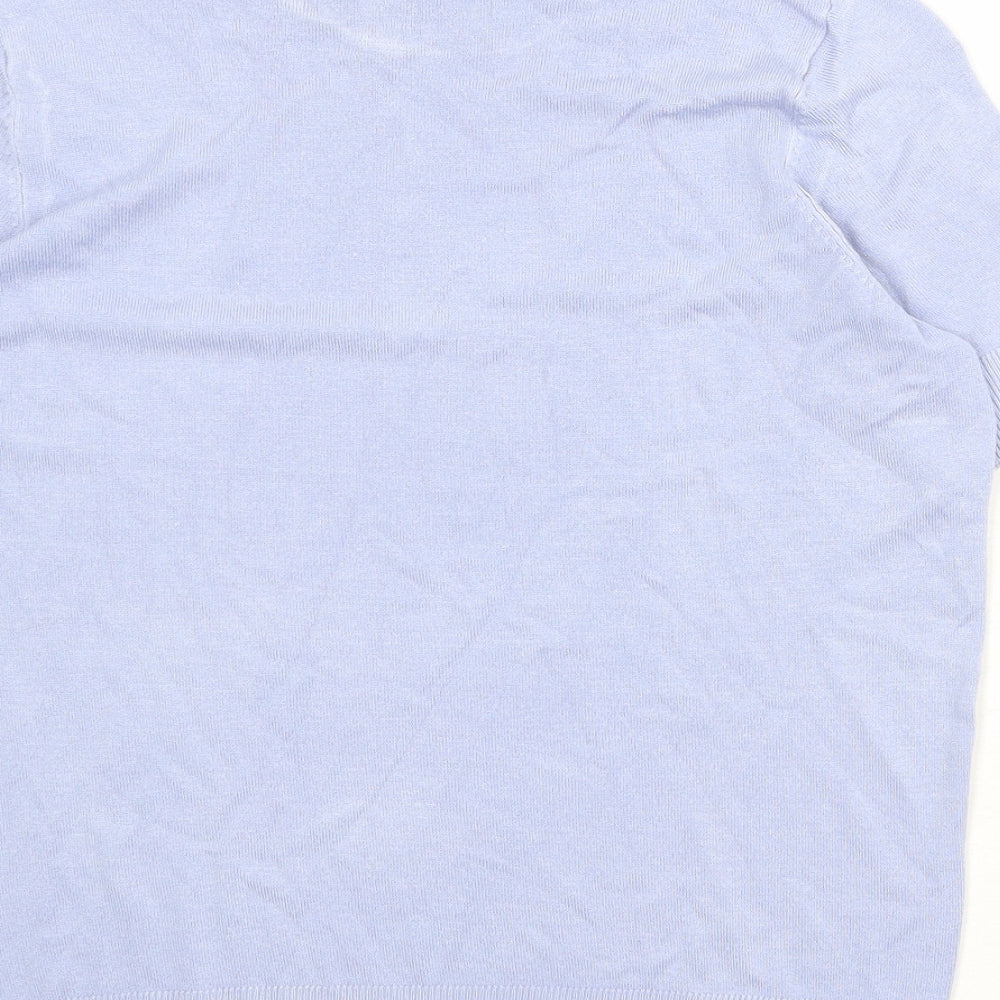 Marks & Spencer Womens Blue Round Neck Viscose Pullover Jumper Size 10