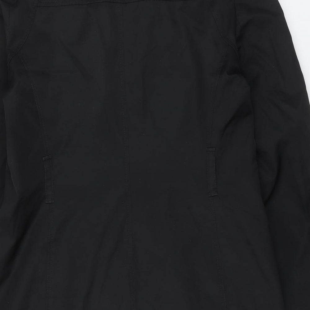 Sophie Gray Womens Black Trench Coat Coat Size 14 Button