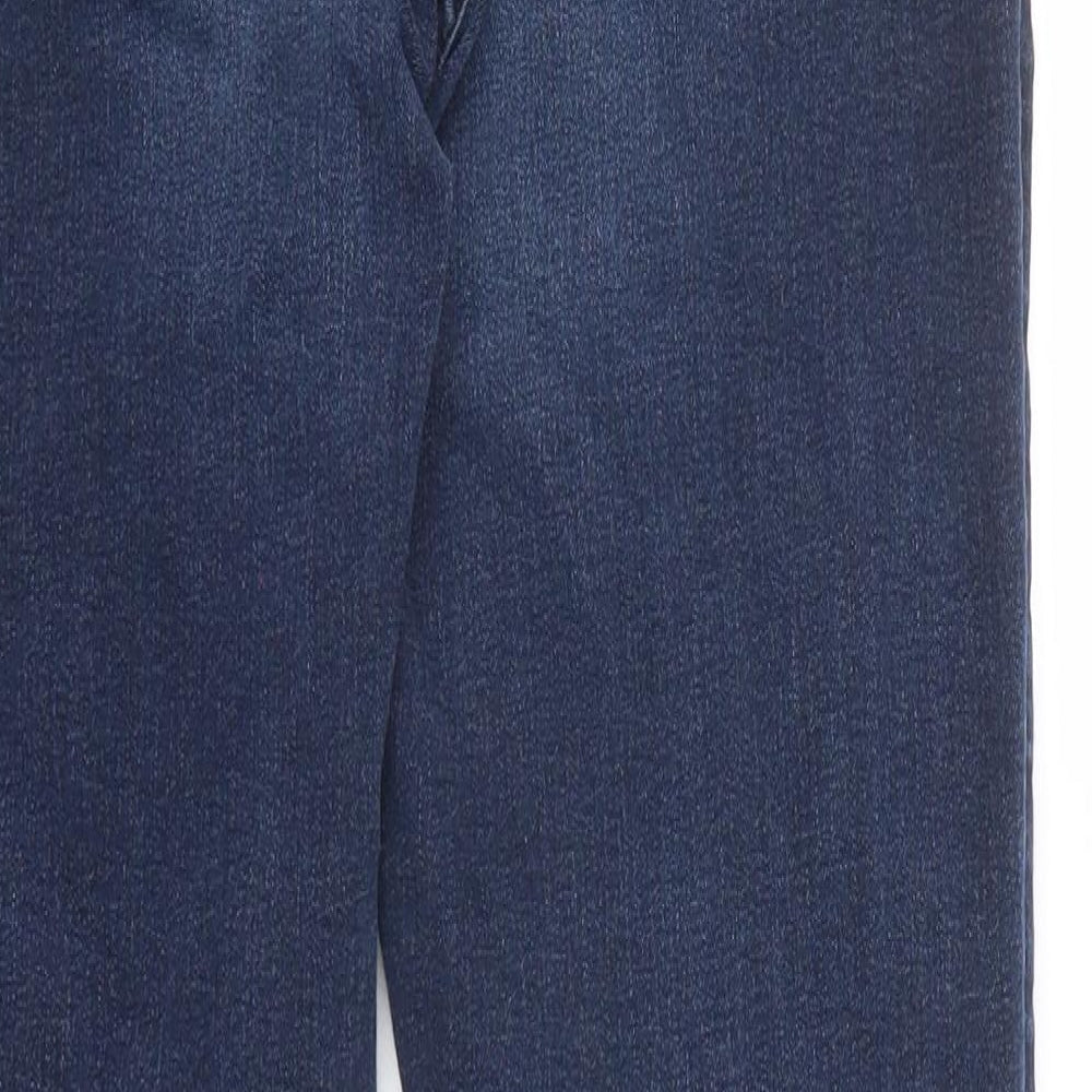 Marks & Spencer Womens Blue Cotton Skinny Jeans Size 10 Regular Zip - Long lenth