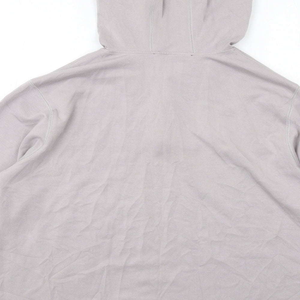 Very Womens Grey Viscose Pullover Hoodie Size S Zip