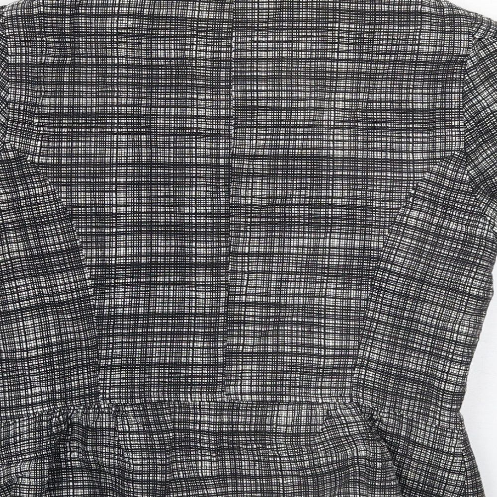 Marks & Spencer Womens Black Geometric Jacket Blazer Size 12 Tie