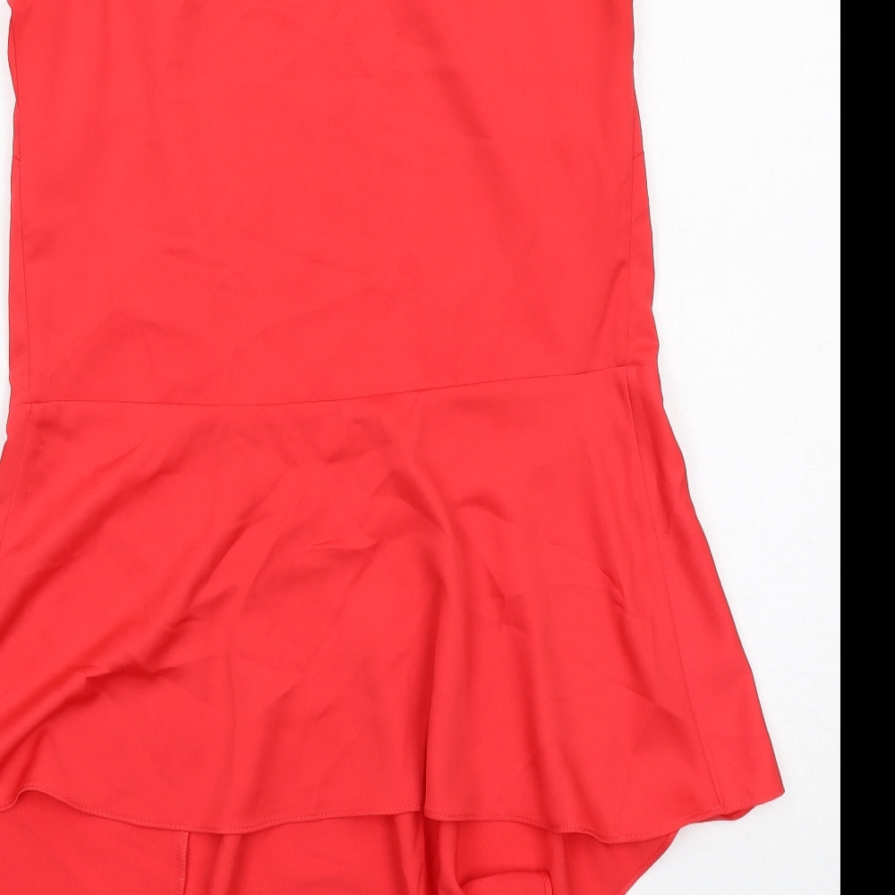 Roman Womens Red Polyester Basic Tank Size 10 Round Neck