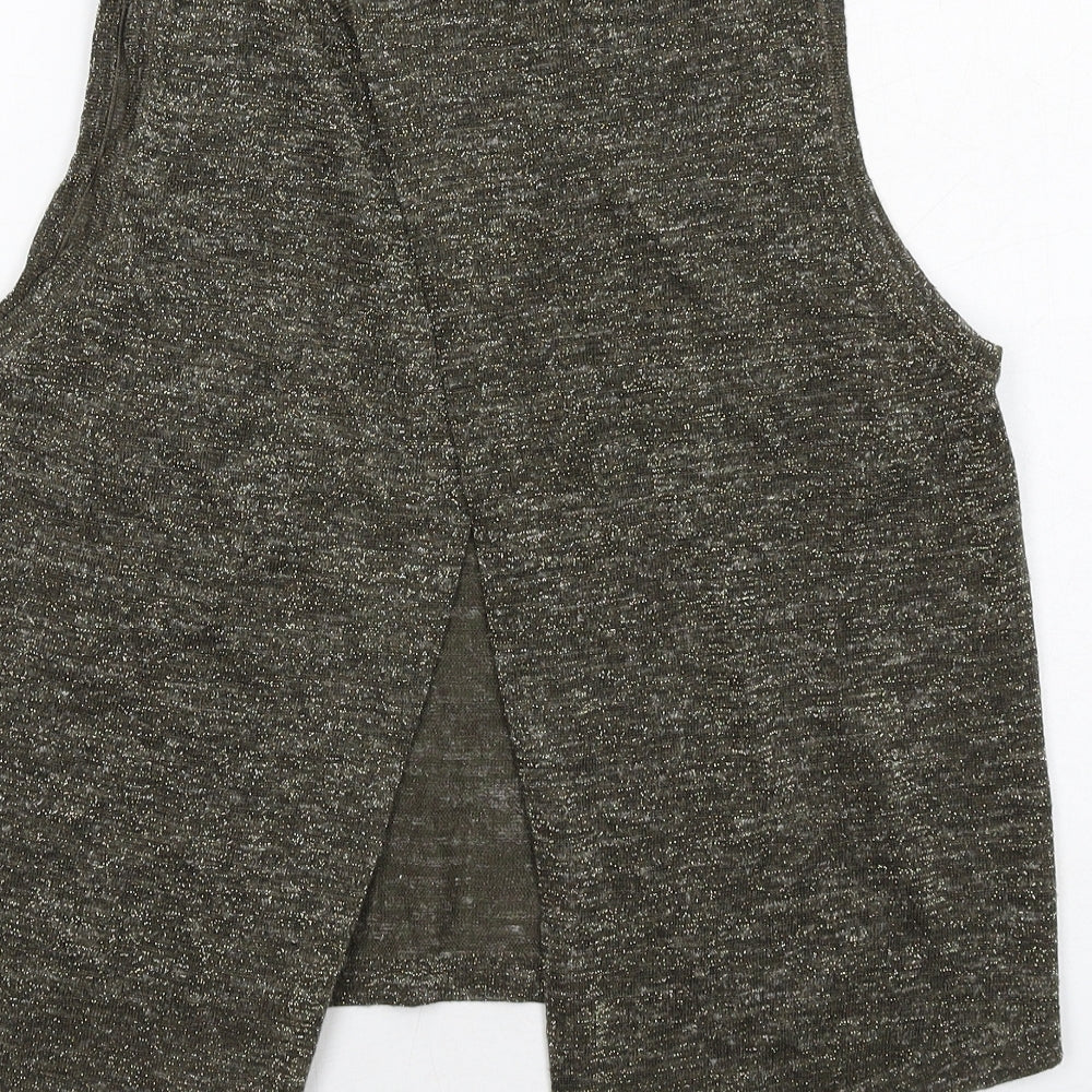 River Island Womens Green Acrylic Basic Tank Size 8 Round Neck