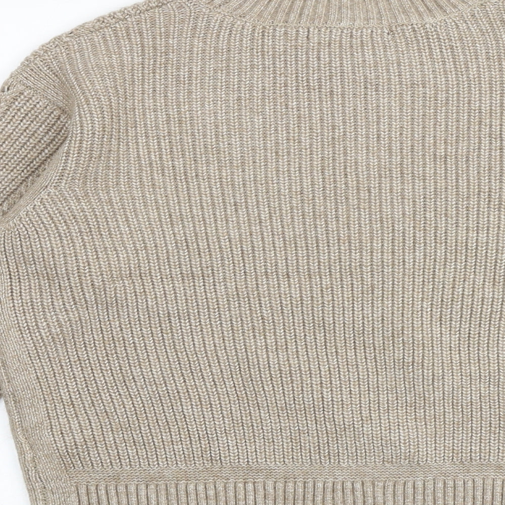 Marks & Spencer Womens Brown Round Neck Polyester Pullover Jumper Size S