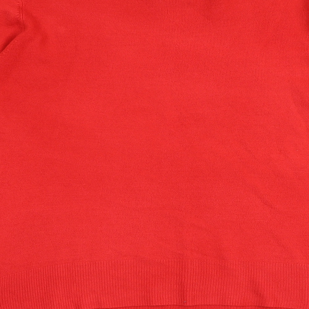 BHS Womens Red Round Neck Acrylic Pullover Jumper Size 14