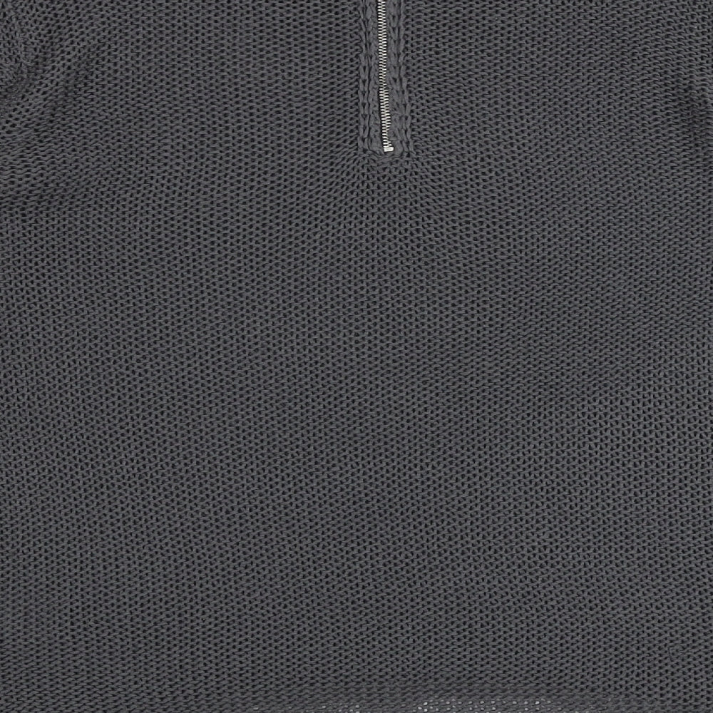 H&M Womens Grey Round Neck Acrylic Pullover Jumper Size S
