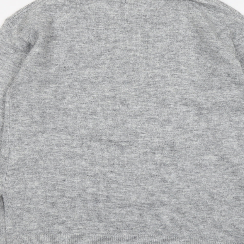 New Look Womens Grey Round Neck Acrylic Pullover Jumper Size S