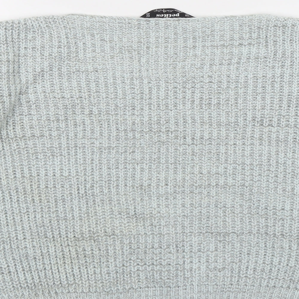 Miss Selfridge Womens Grey Round Neck Acrylic Pullover Jumper Size 12