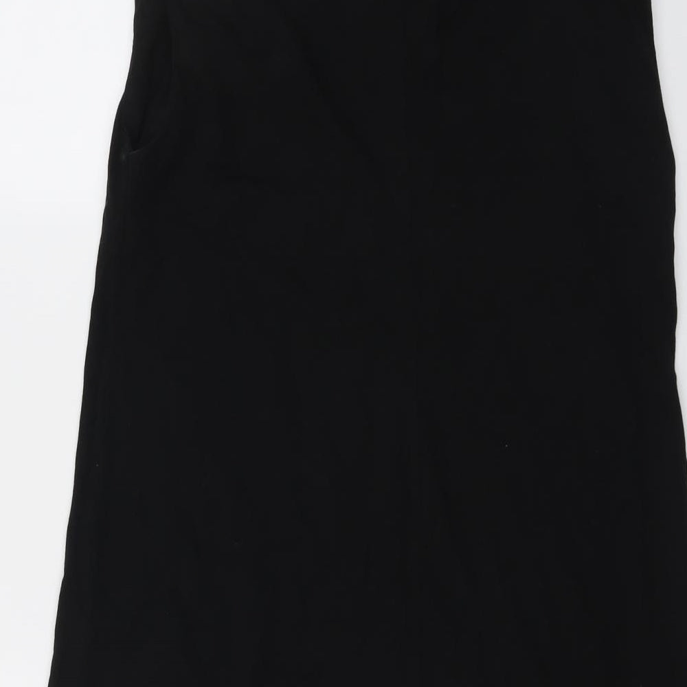 Stradivarius Womens Black Cotton Tank Dress Size M Round Neck Pullover