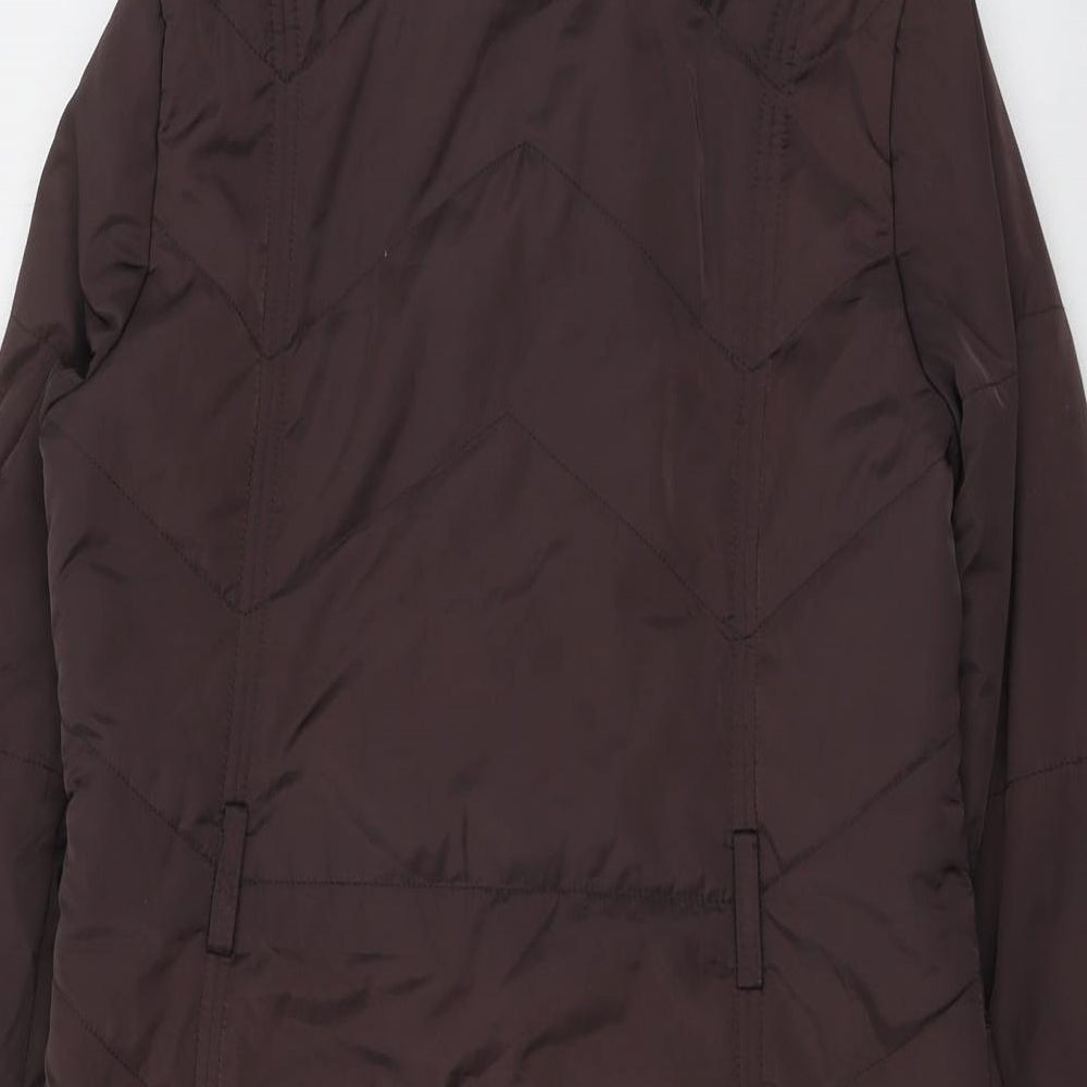 Debenhams Womens Brown Overcoat Coat Size 10 Zip