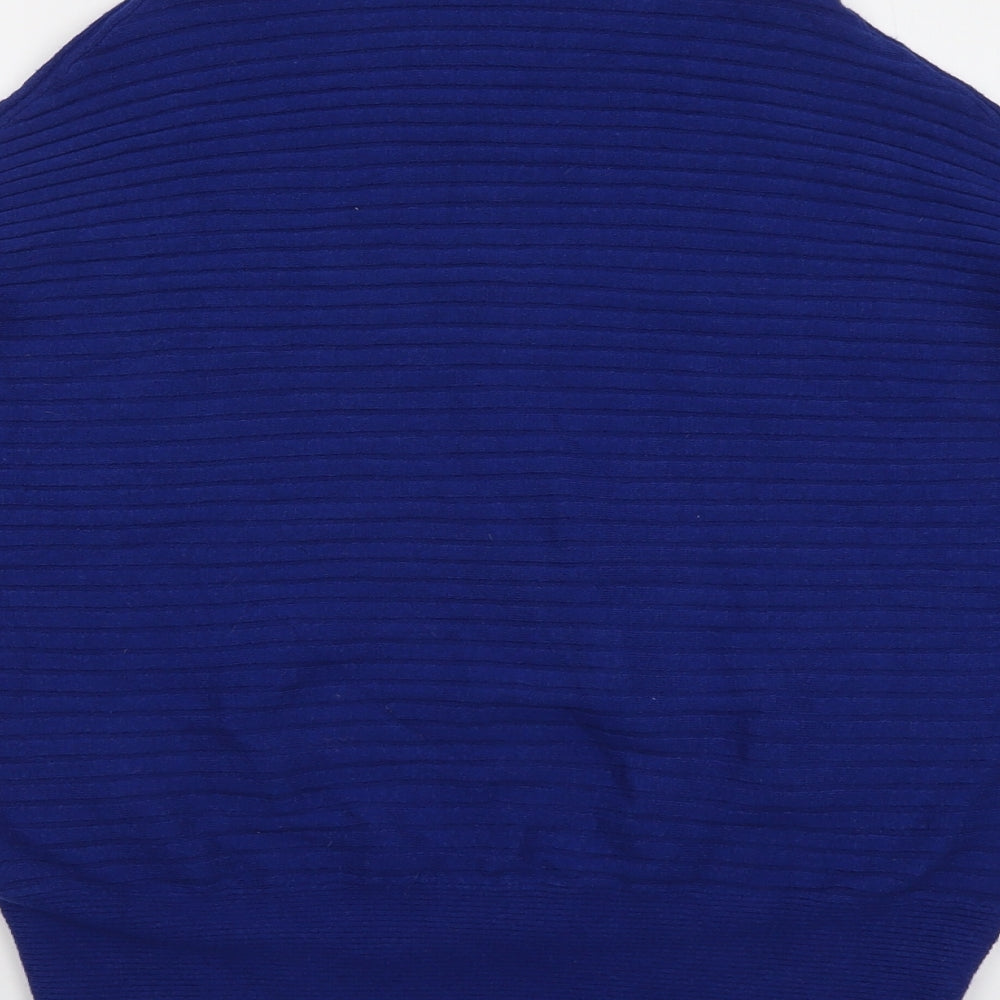 River Island Womens Blue High Neck Viscose Pullover Jumper Size XS
