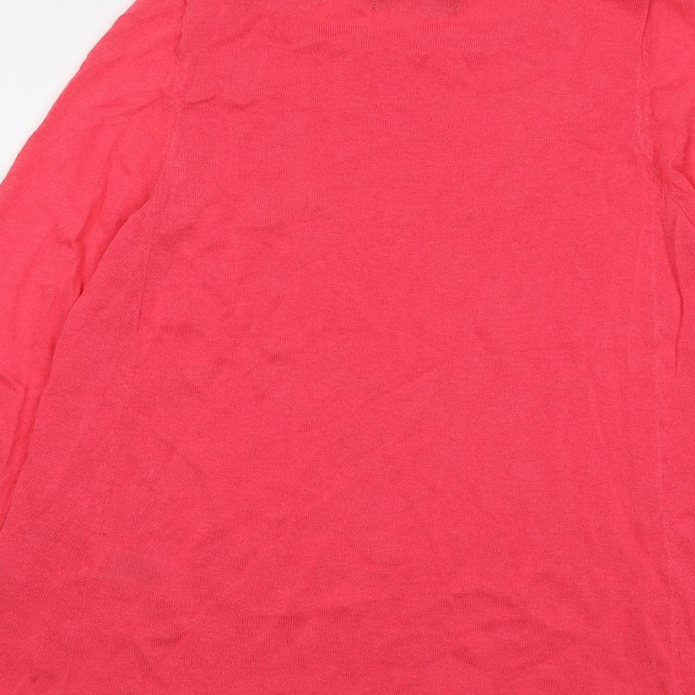 Marks & Spencer Womens Pink Round Neck Viscose Pullover Jumper Size 14