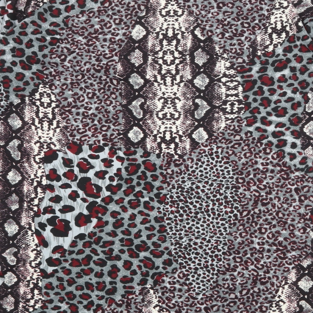 Studio Womens Multicoloured Animal Print Polyester Basic T-Shirt Size 12 Round Neck - Size 12-14