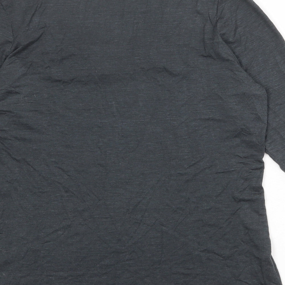 Just Elegance Womens Grey Viscose Basic T-Shirt Size 14 Scoop Neck