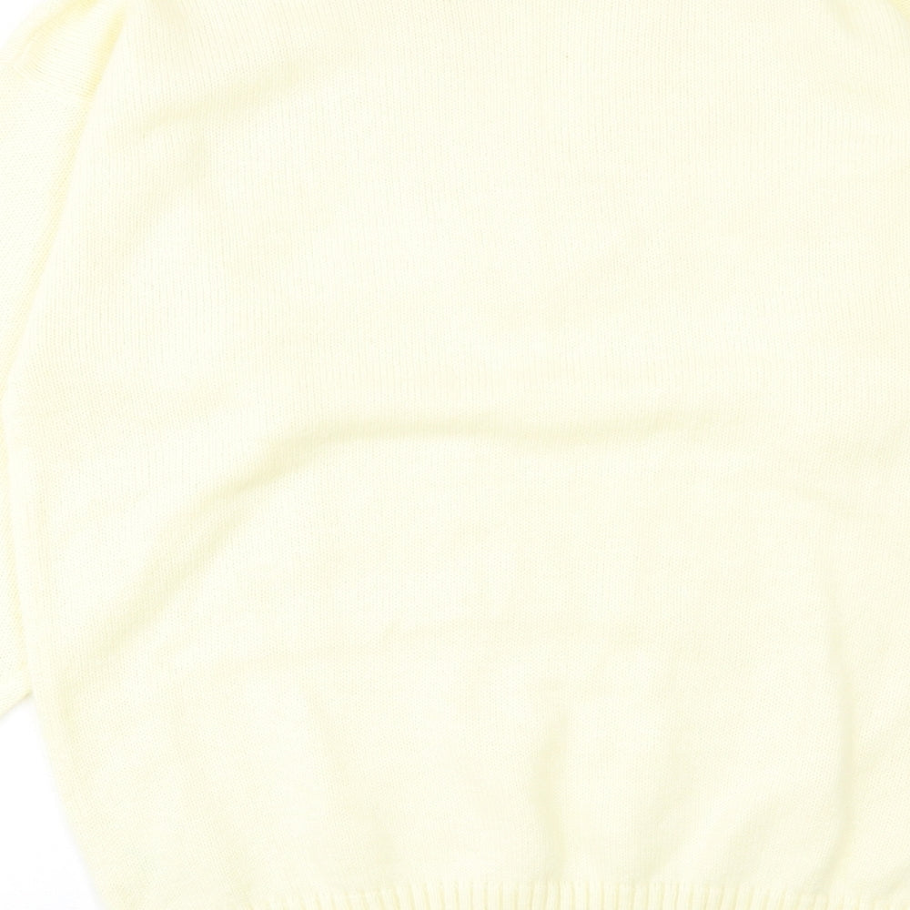 Richards Womens Yellow V-Neck Acrylic Pullover Jumper Size S