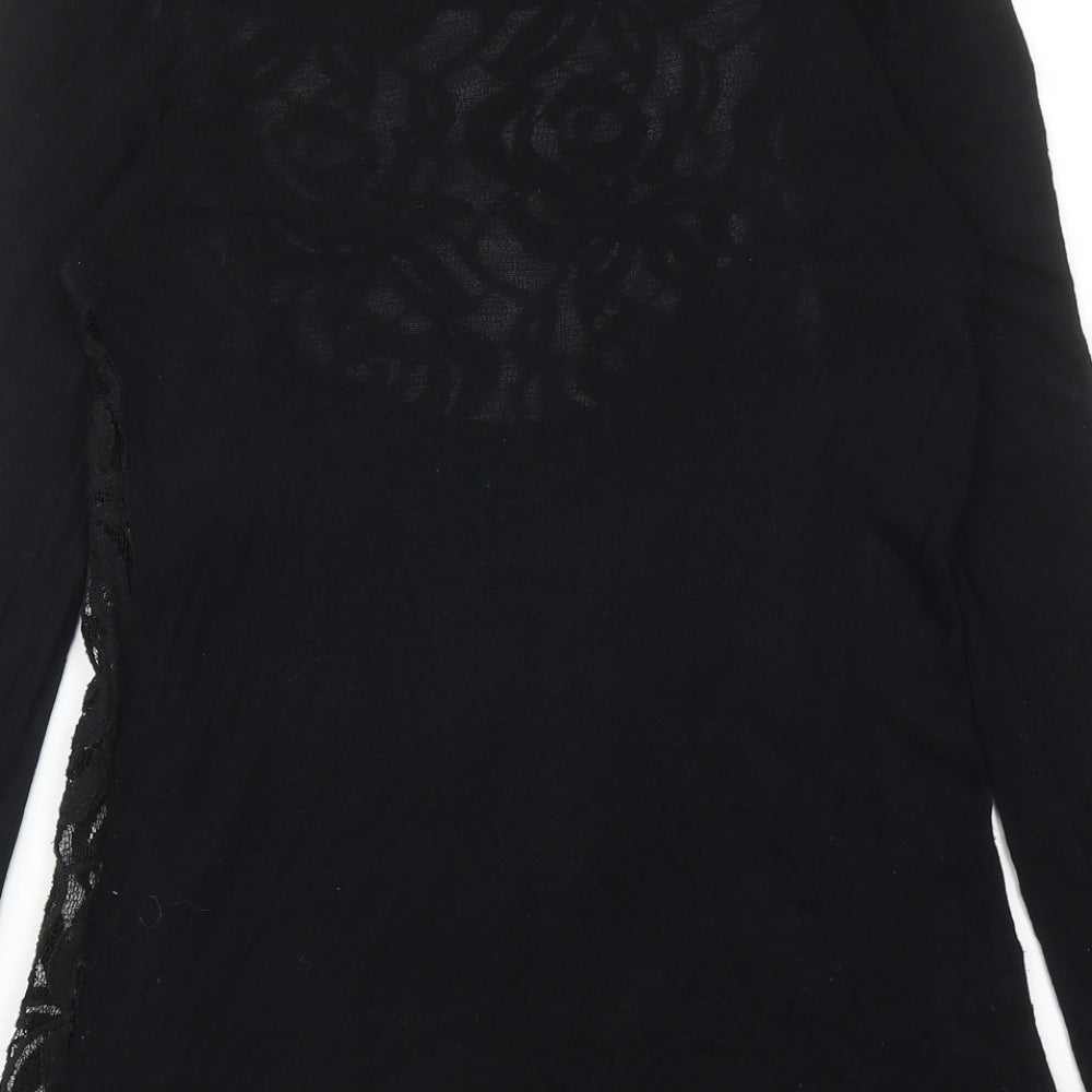 Phase Eight Womens Black Viscose Basic Blouse Size 8 Boat Neck