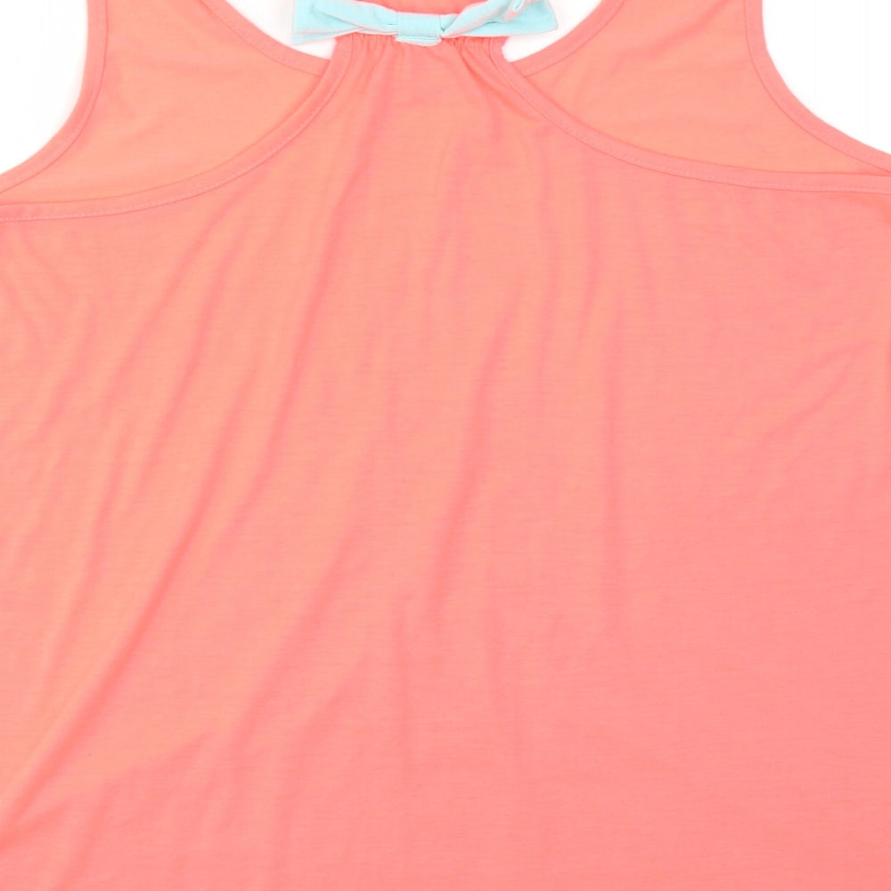 Isassy Womens Pink Polyester Basic Tank Size XL Boat Neck - Anchor