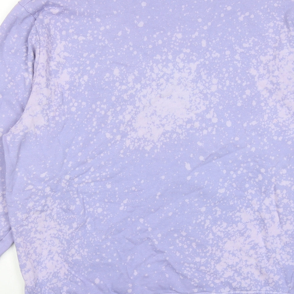 COLLUSION Womens Purple Floral Cotton Pullover Sweatshirt Size XS Pullover