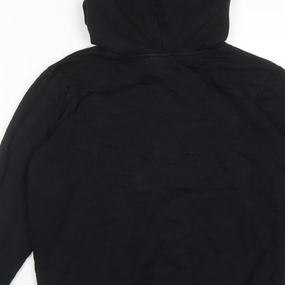 ASOS Womens Black Cotton Full Zip Hoodie Size 4 Zip