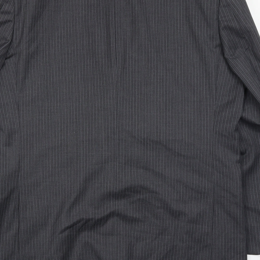 Norton townsend Mens Grey Striped Polyester Jacket Suit Jacket Size 46 Regular
