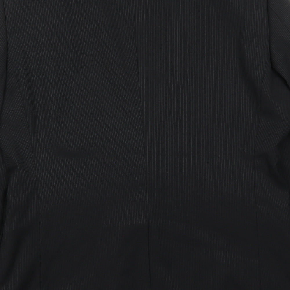 Peter Werth Mens Black Striped Wool Jacket Suit Jacket Size 40 Regular