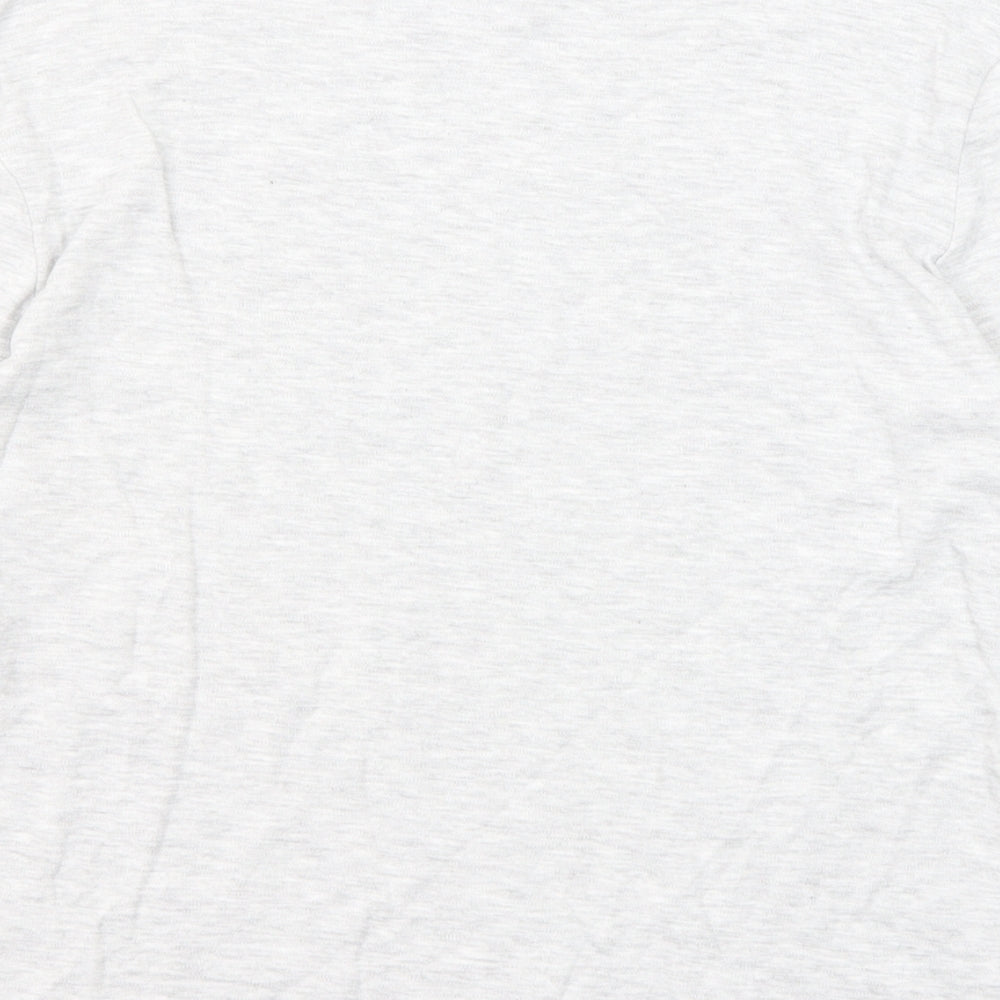 Marks & Spencer Boys Grey Polyester Basic T-Shirt Size 9-10 Years High Neck Pullover