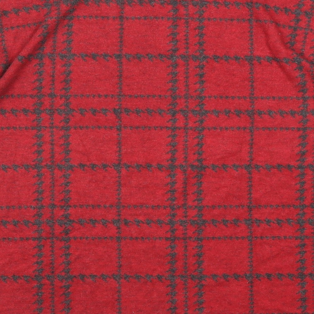 NEXT Womens Red Plaid Viscose Pullover Sweatshirt Size 14 Pullover