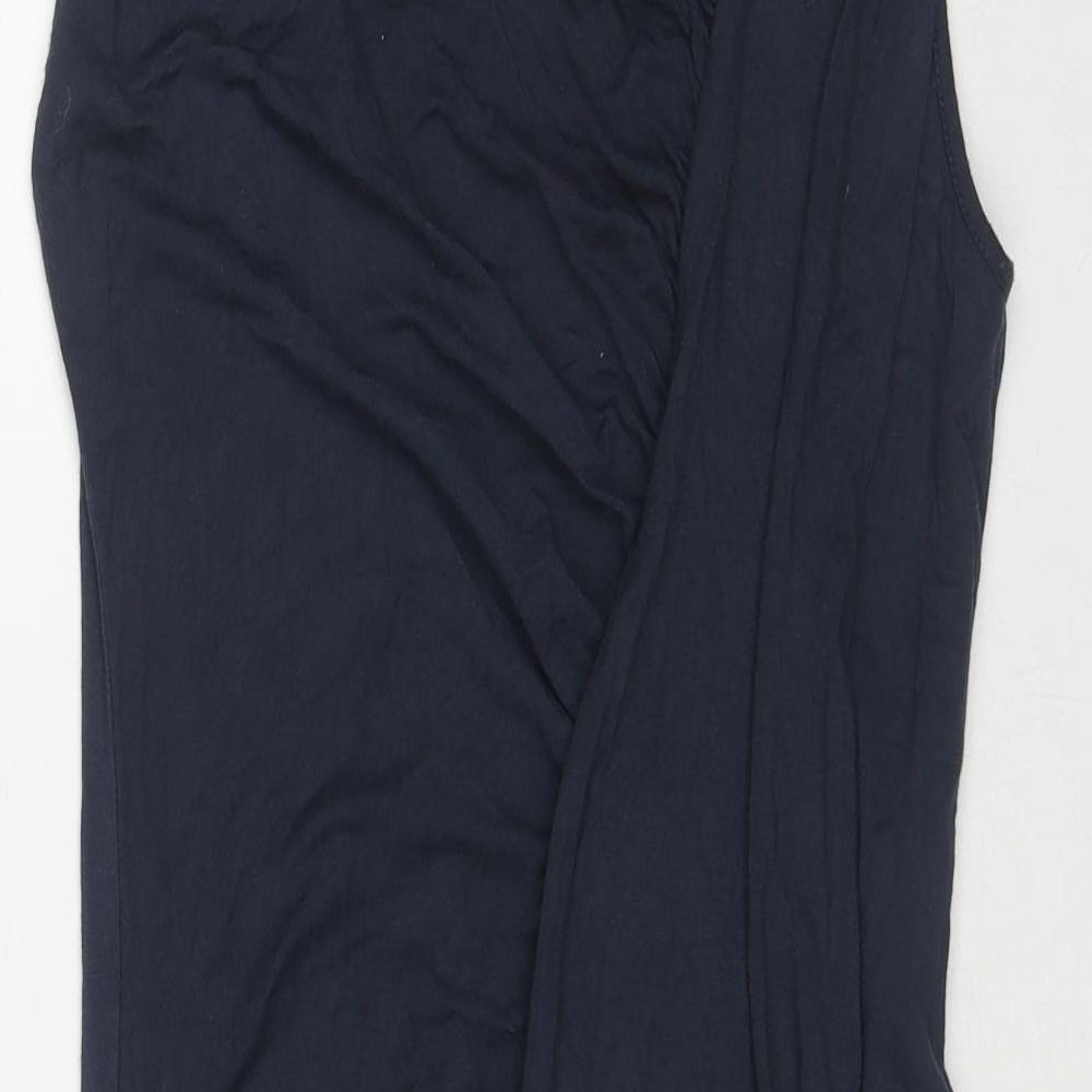 VILA Womens Blue Viscose Tank Dress Size M Round Neck Pullover